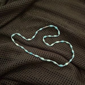 Blue Beaded Necklace, THRIFTED